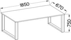 CASARREDO Jídelní stůl PILGRIM 185x67 cm černá/bílá
