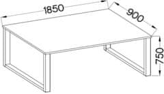CASARREDO Jídelní stůl PILGRIM 185x90 cm černá/bílá