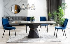 CASARREDO Jídelní čalouněná židle NOPI velvet granátově modrá/černá mat