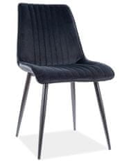 CASARREDO Jídelní čalouněná židle PIKI velvet černá/černá mat
