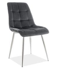 CASARREDO Jídelní čalouněná židle SIK CHROM VELVET černá/chróm