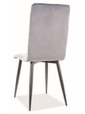 CASARREDO Jídelní čalouněná židle MOTO VELVET šedá/černá