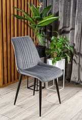 CASARREDO Jídelní čalouněná židle PIKI velvet šedá/černá mat