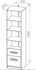 CASARREDO Regál VILLOSA šedá/bílá/růžová