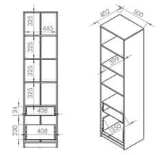 CASARREDO Regál VILLOSA šedá/bílá/růžová