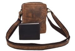 MERCUCIO Pánské kožené crossbody tmavěhnědý hunter V 250588