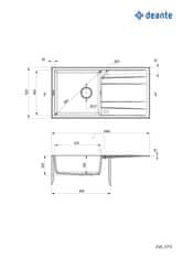 Deante Eridan černá - granitový dřez s odkapávačem (ZQE_N713)