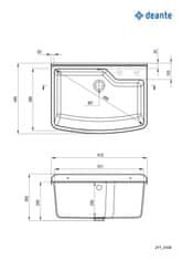 Deante Garden šedá - technický dřez, 1 - bowl - nástěnný (ZYT_310B)