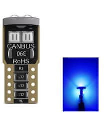 Rabel LED autožárovka T10 W5W 6smd 3030 canbus MODRÁ