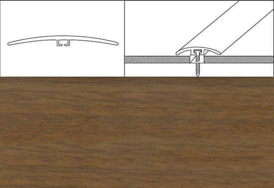 Effector Přechodové lišty A64 - NARÁŽECÍ šířka 4 x výška 0,5 x délka 93 cm - ořech chile