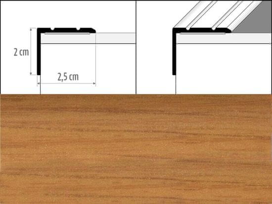 Effector Přechodové lišty A36 - SCHODOVÉ šířka 2,5 x výška 2 x délka 90 cm - hikora