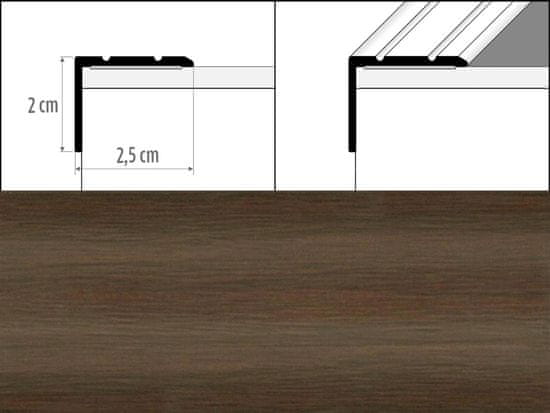 Effector Přechodové lišty A36 - SCHODOVÉ šířka 2,5 x výška 2 x délka 90 cm - kaštan japonský