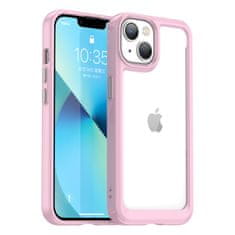 OEM Silikonové pouzdro Space s barevným rámem na iPhone 14 PLUS 6.7" Pink