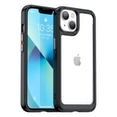 OEM Silikonové pouzdro Space s barevným rámem na iPhone 14 PLUS 6.7" Black