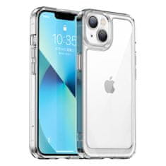 OEM Silikonové pouzdro Space s barevným rámem na iPhone 14 PLUS 6.7" Transparent