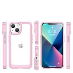 OEM Silikonové pouzdro Space s barevným rámem na iPhone 14 PLUS 6.7" Pink