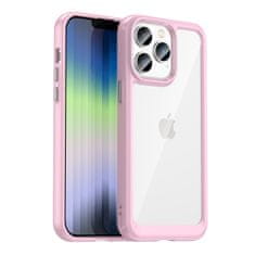 OEM Silikonové pouzdro Space s barevným rámem na iPhone 14 PRO 6.1" Pink