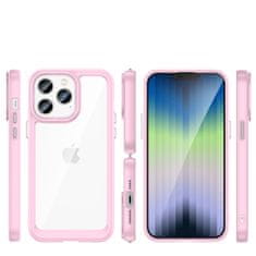 OEM Silikonové pouzdro Space s barevným rámem na iPhone 14 PRO 6.1" Pink