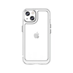 OEM Silikonové pouzdro Space s barevným rámem na iPhone 15 6.1" Transparent