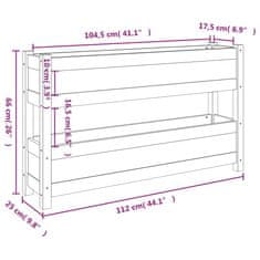 Vidaxl Truhlík bílý 112 x 25 x 66 cm masivní borové dřevo