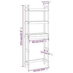 Vidaxl Toaletní regál 63 x 26 x 171 cm masivní borové dřevo