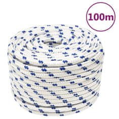 Vidaxl Lodní lano bílé 12 mm 100 m polypropylen