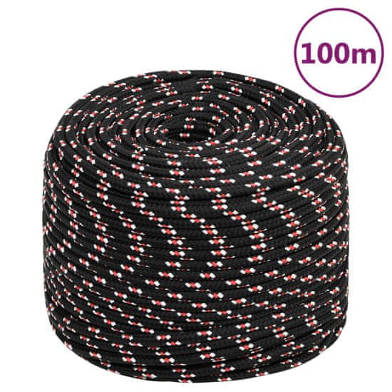 Greatstore Lodní lano černé 10 mm 100 m polypropylen