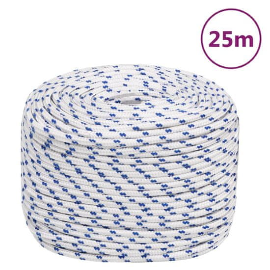 Vidaxl Lodní lano bílé 6 mm 25 m polypropylen