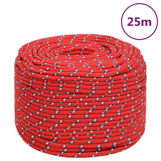 Greatstore Lodní lano červené 6 mm 25 m polypropylen