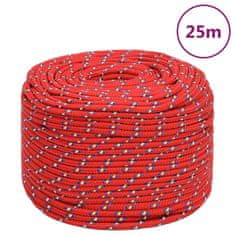 Vidaxl Lodní lano červené 8 mm 25 m polypropylen