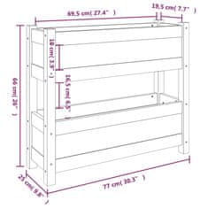 Greatstore Truhlík šedý 77 x 25 x 66 cm masivní borové dřevo