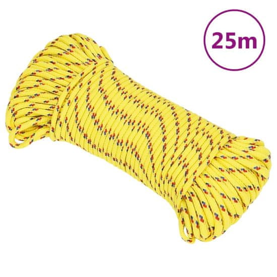 Greatstore Lodní lano žluté 4 mm 25 m polypropylen