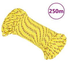 Greatstore Lodní lano žluté 4 mm 250 m polypropylen