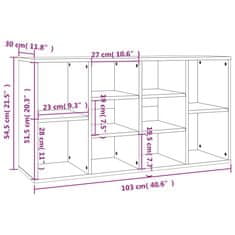 Greatstore Lavice s botníkem hnědý dub 103 x 30 x 54,5 cm kompozitní dřevo