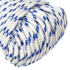 Vidaxl Lodní lano bílé 4 mm 50 m polypropylen