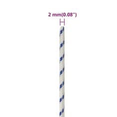 Vidaxl Lodní lano bílé 2 mm 500 m polypropylen