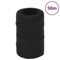 Greatstore Lodní lano celočerné 2 mm 50 m polypropylen