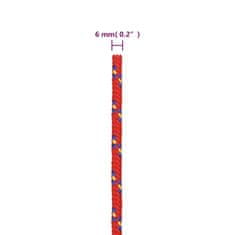 Vidaxl Lodní lano červené 6 mm 50 m polypropylen
