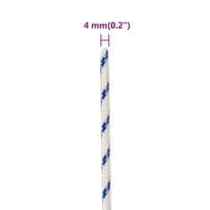 Vidaxl Lodní lano bílé 4 mm 250 m polypropylen