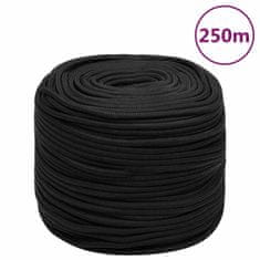 Greatstore Lodní lano celočerné 8 mm 250 m polypropylen