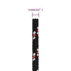 Vidaxl Lodní lano černé 4 mm 50 m polypropylen