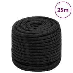 Greatstore Lodní lano celočerné 16 mm 25 m polypropylen