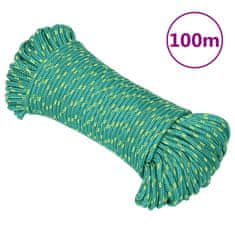 Greatstore Lodní lano zelené 3 mm 100 m polypropylen