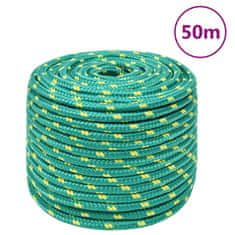Greatstore Lodní lano zelené 12 mm 50 m polypropylen