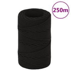 Vidaxl vidaXL Pracovní lano, černé, 2 mm, 250 m, polyester