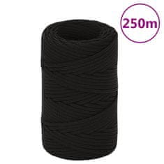 Greatstore Pracovní lano černé 2 mm 250 m polypropylen