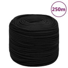 Vidaxl vidaXL Pracovní lano, černé, 10 mm, 250 m, polyester