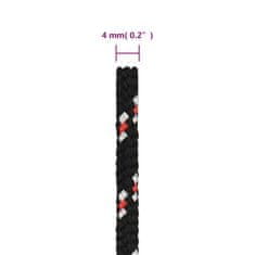 Vidaxl Pracovní lano černé 4 mm 250 m polypropylen