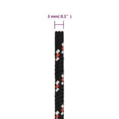 Vidaxl Lodní lano černé 3 mm 250 m polypropylen