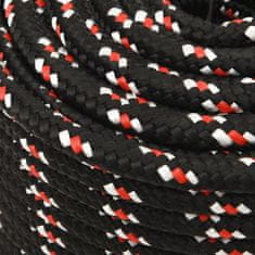 Vidaxl Lodní lano černé 12 mm 25 m polypropylen